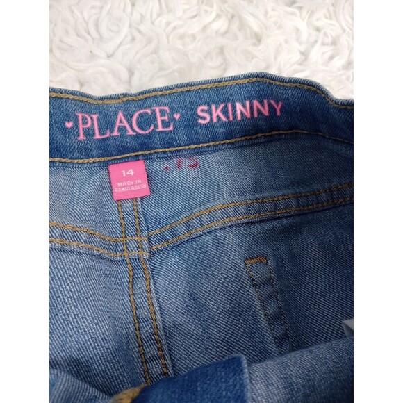Childrens Place Jeans Size 14 Girls Blue Denim Bootcut Adjustable Waist - Picture 9 of 10